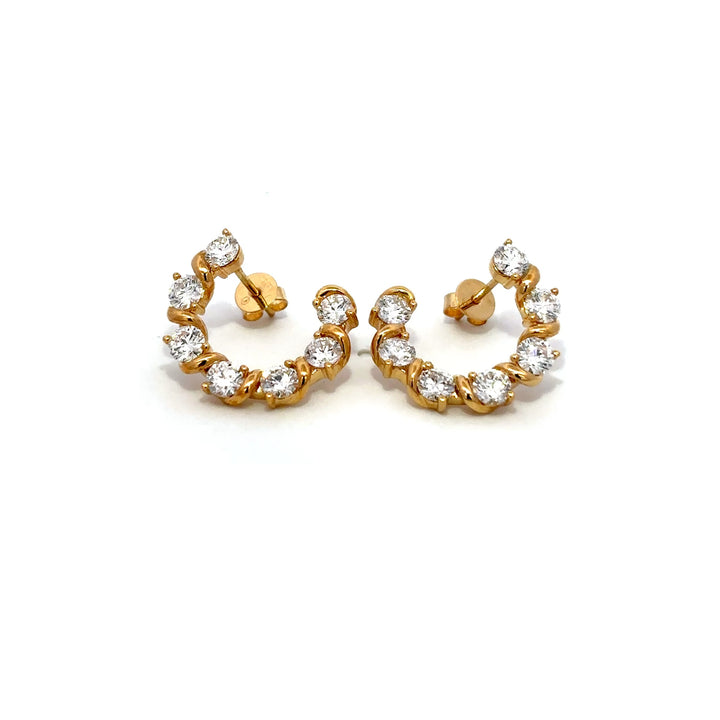 Flourishan Circle Dangle Earrings - 18k Yellow Gold #12880