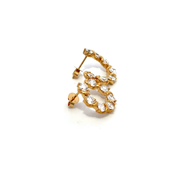 Flourishan Circle Dangle Earrings - 18k Yellow Gold #12880