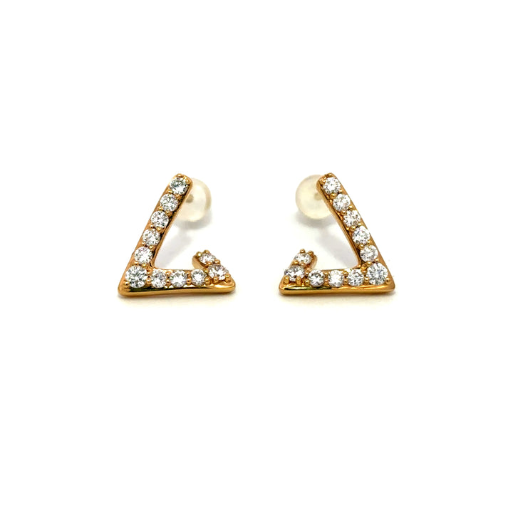 Flourishan Geometrical Dangle Earrings - 18k Yellow Gold #12881