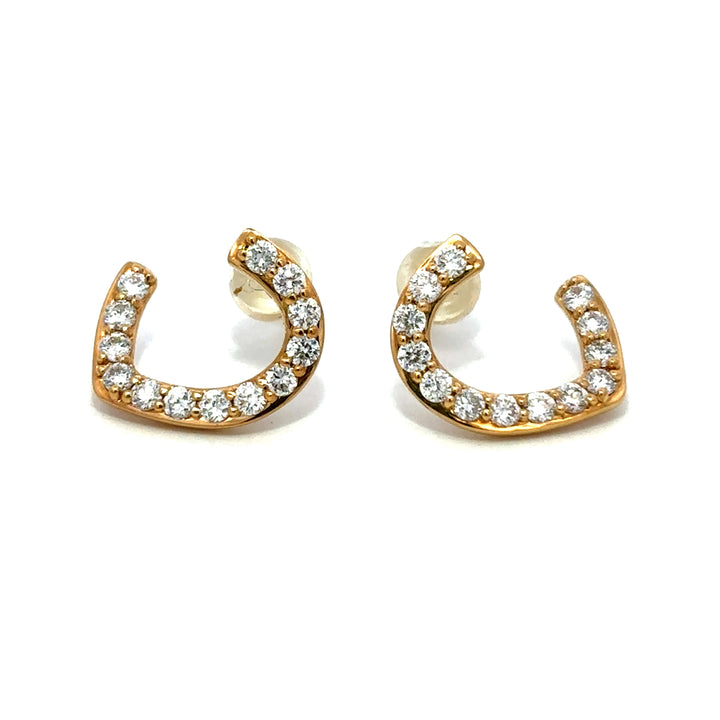 Flourishan Half Heart Dangle Earrings  - 18k Yellow Gold #12882