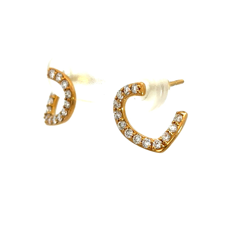Flourishan Half Heart Dangle Earrings  - 18k Yellow Gold #12882