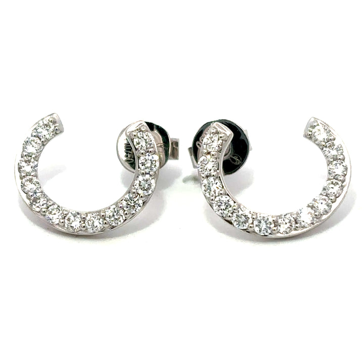 Flourishan Half Circle Dangle Earrings   - 18k Yellow Gold #12883