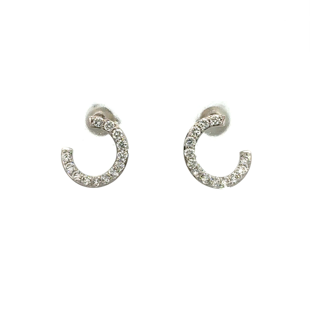 Flourishan Half Circle Dangle Earrings   - 18k Yellow Gold #12883