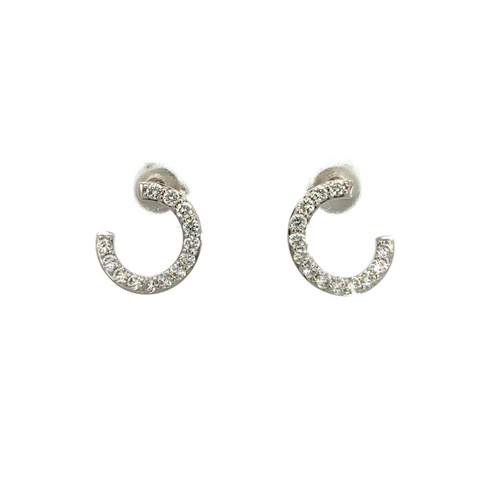 Flourishan Half Circle Dangle Earrings   - 18k Yellow Gold #12883