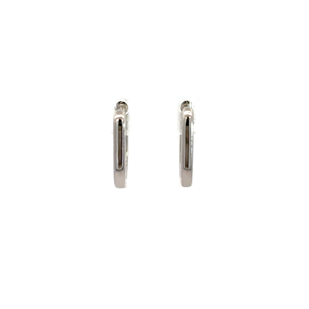 Flourishan Huggie Earrings - 18k White Gold #12884