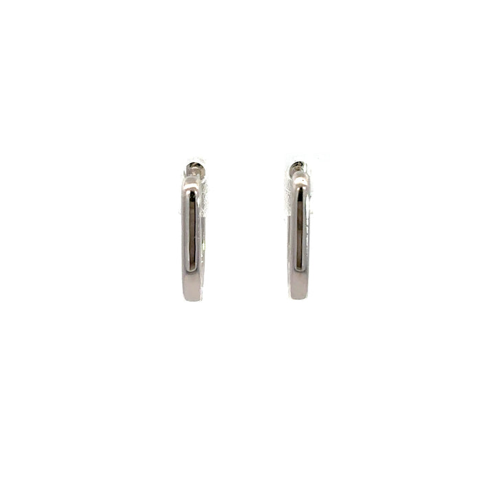 Flourishan Huggie Earrings - 18k White Gold #12884