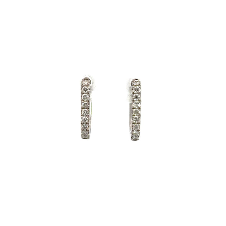 Flourishan Huggie Earrings - 18k White Gold #12884