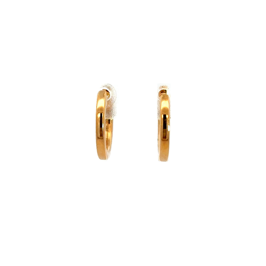 Flourishan Huggie Earrings - 18k Yellow Gold #12885