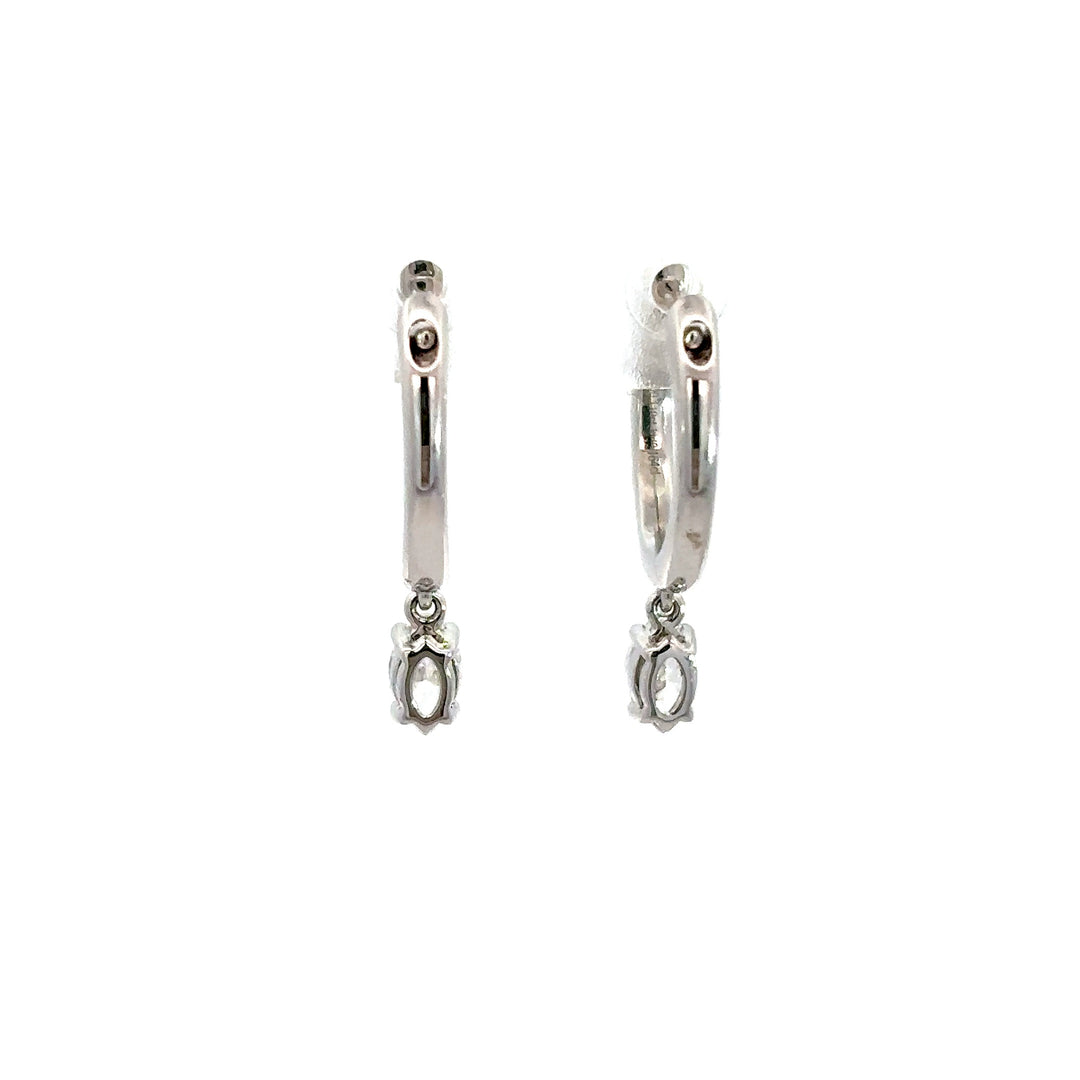 Flourishan Huggie Dangle Earrings - 18k White Gold #12886
