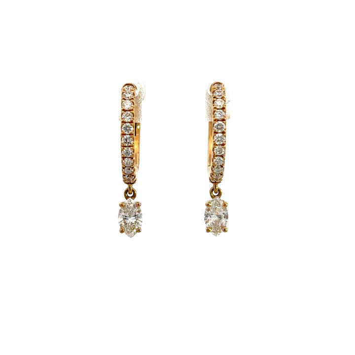 Flourishan Huggie Dangle Earrings - 18k Yellow Gold #12887