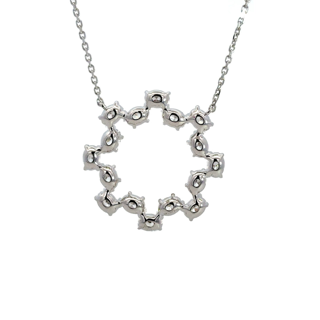 Flourishan Circle Diamond Necklace - 14k White Gold #12890