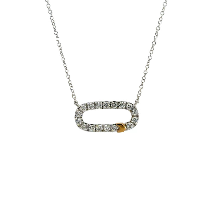 Flourishan Link Diamond Necklace - 18k White Gold #12891