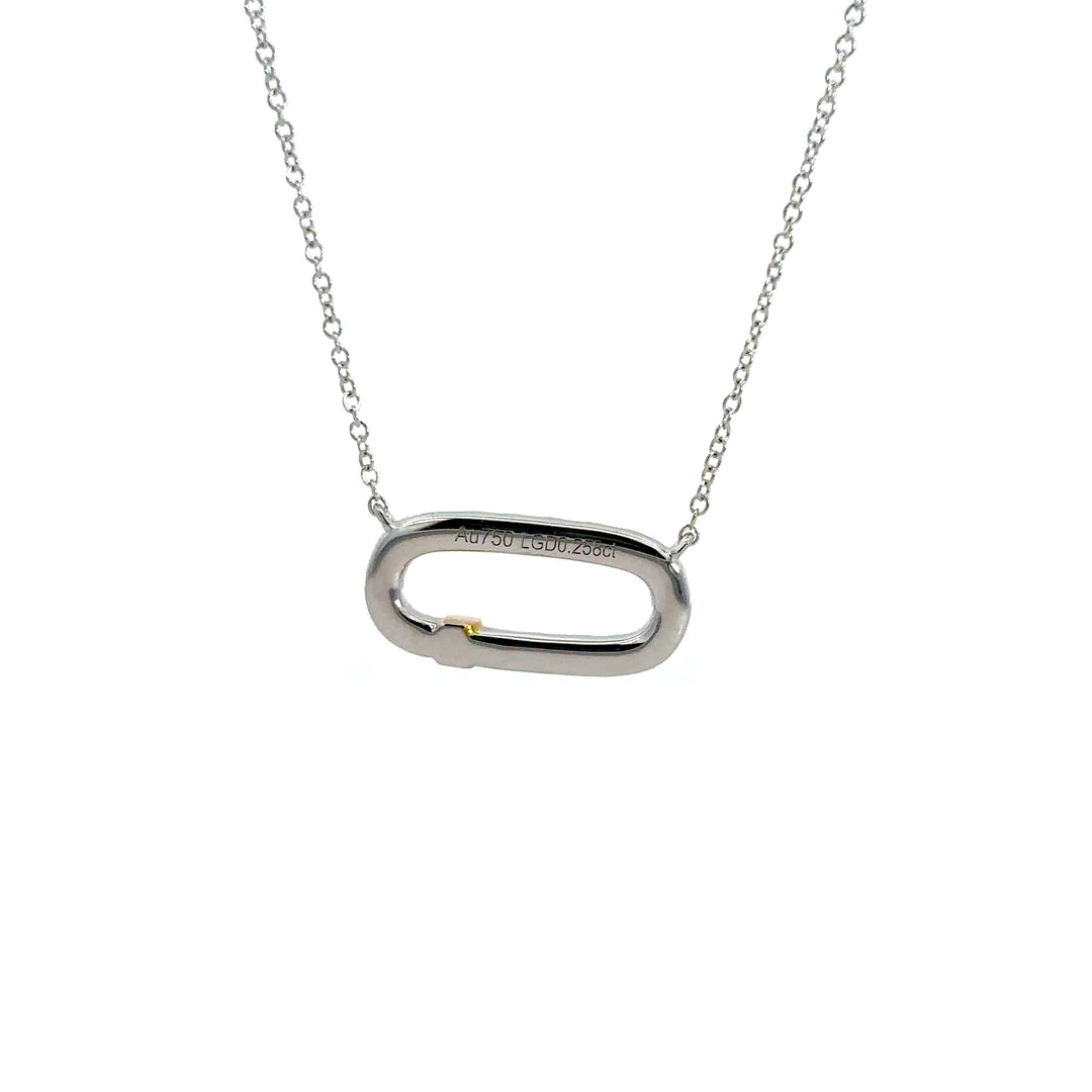 Flourishan Link Diamond Necklace - 18k White Gold #12891