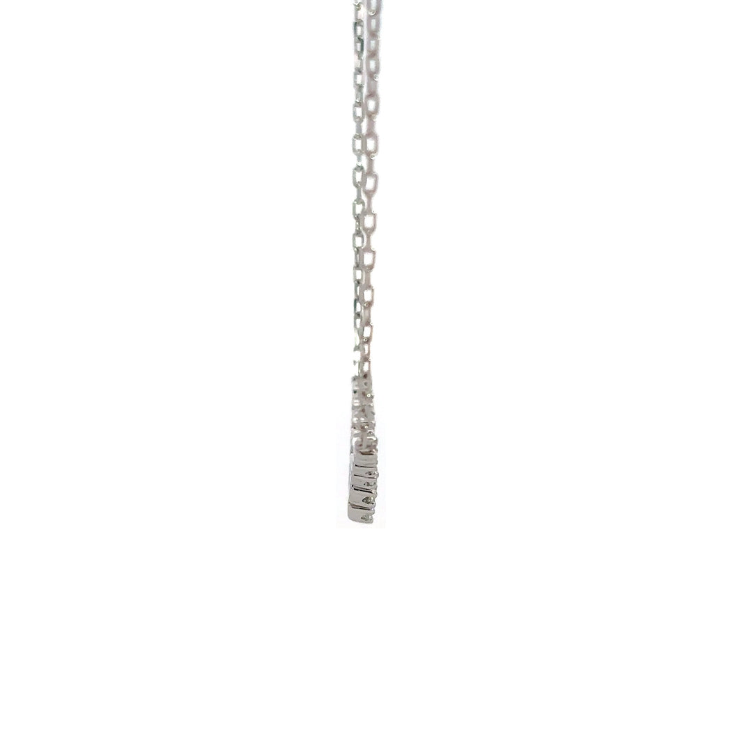 Flourishan Chevron Bar Necklace - 14k White Gold #12892