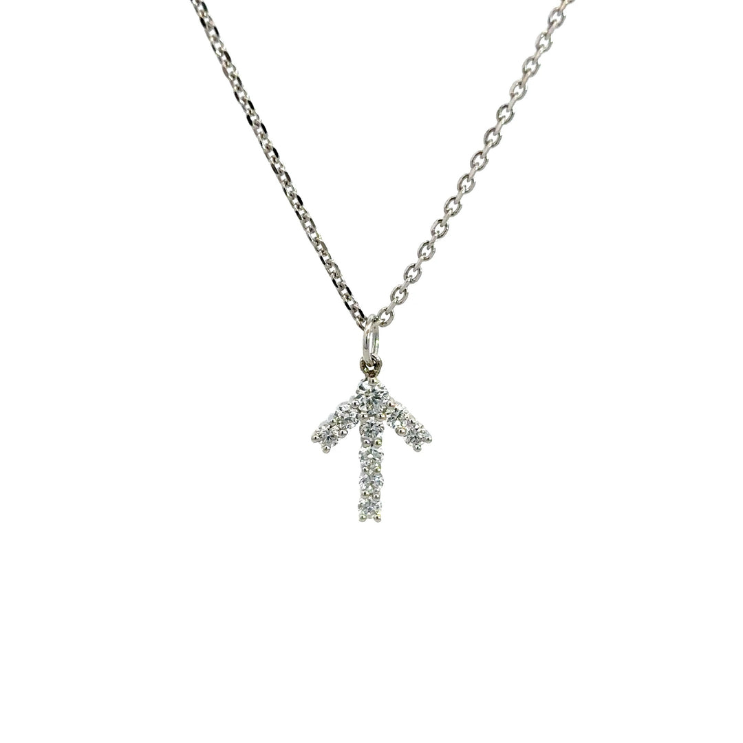 Flourishan Arrow Necklace - 18k White Gold #12893