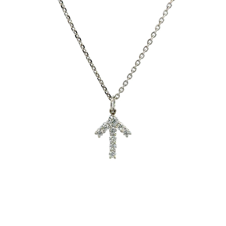 Flourishan Arrow Necklace - 18k White Gold #12893
