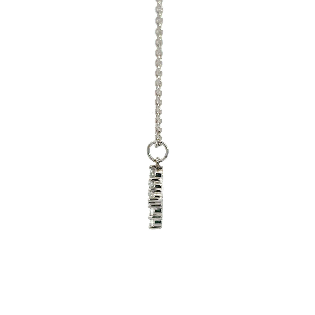 Flourishan Arrow Necklace - 18k White Gold #12893
