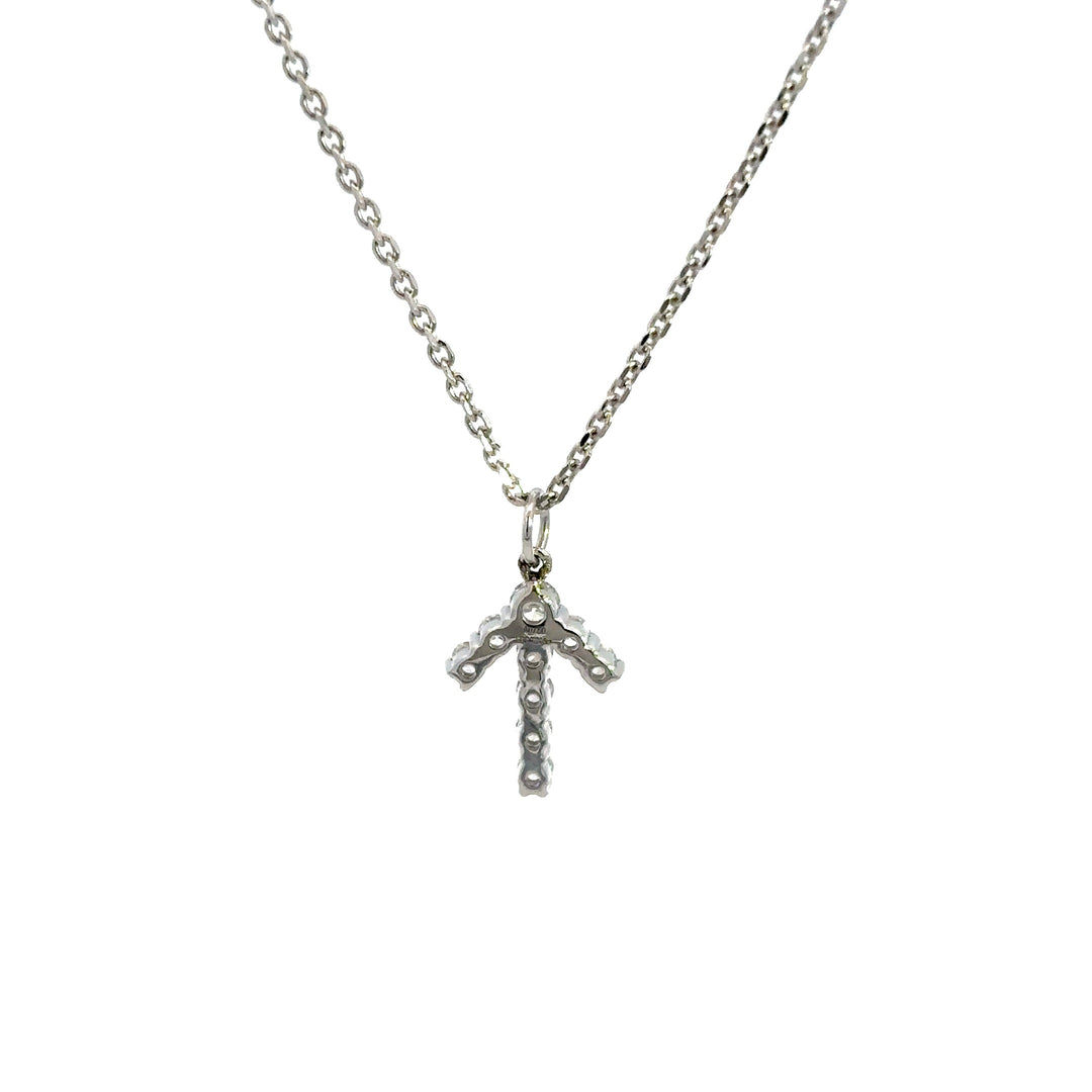 Flourishan Arrow Necklace - 18k White Gold #12893