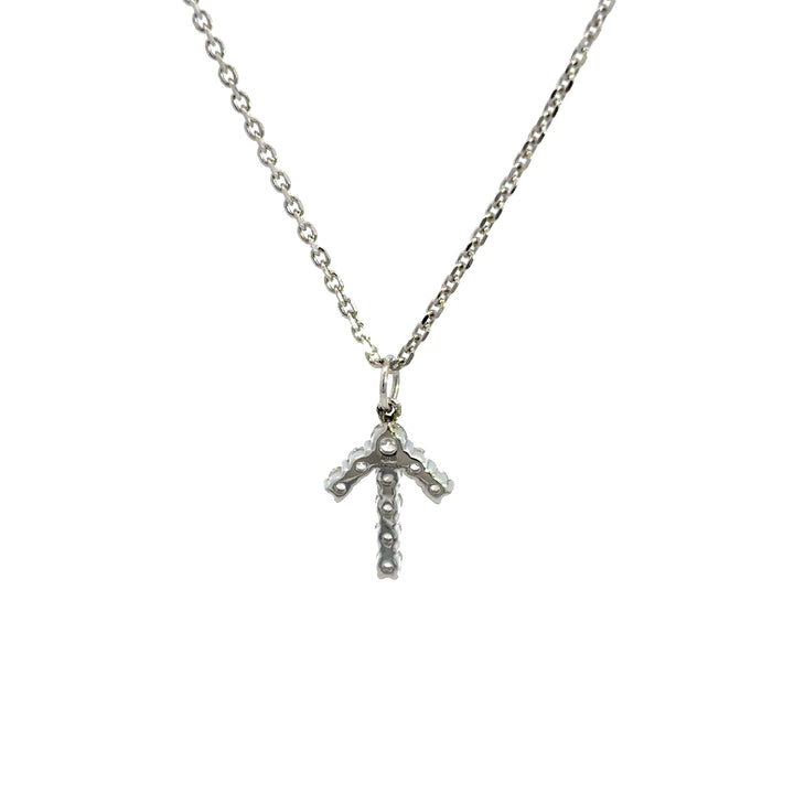 Flourishan Arrow Necklace - 18k White Gold #12893