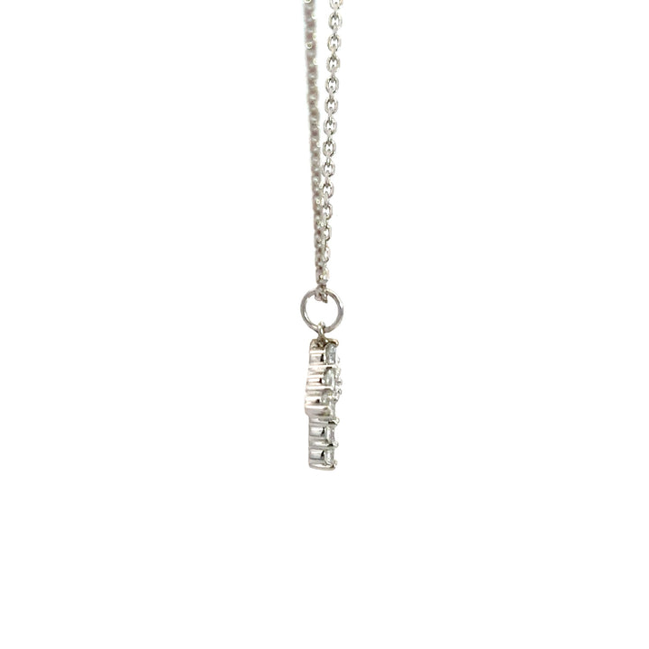 Flourishan Arrow Necklace - 18k White Gold #12893