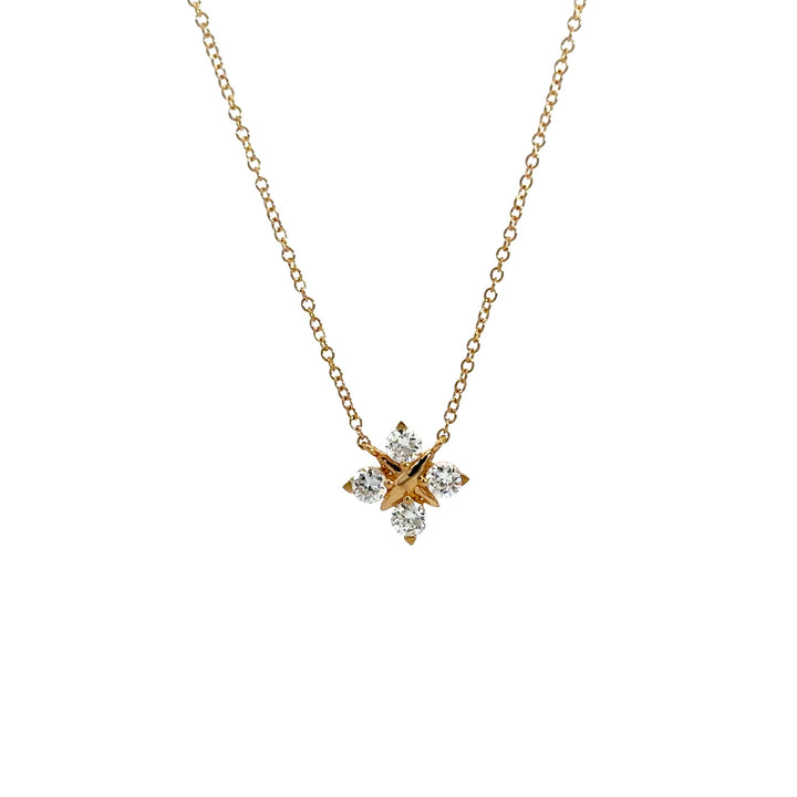 Flourishan Flower Necklace - 18k Yellow Gold #12896