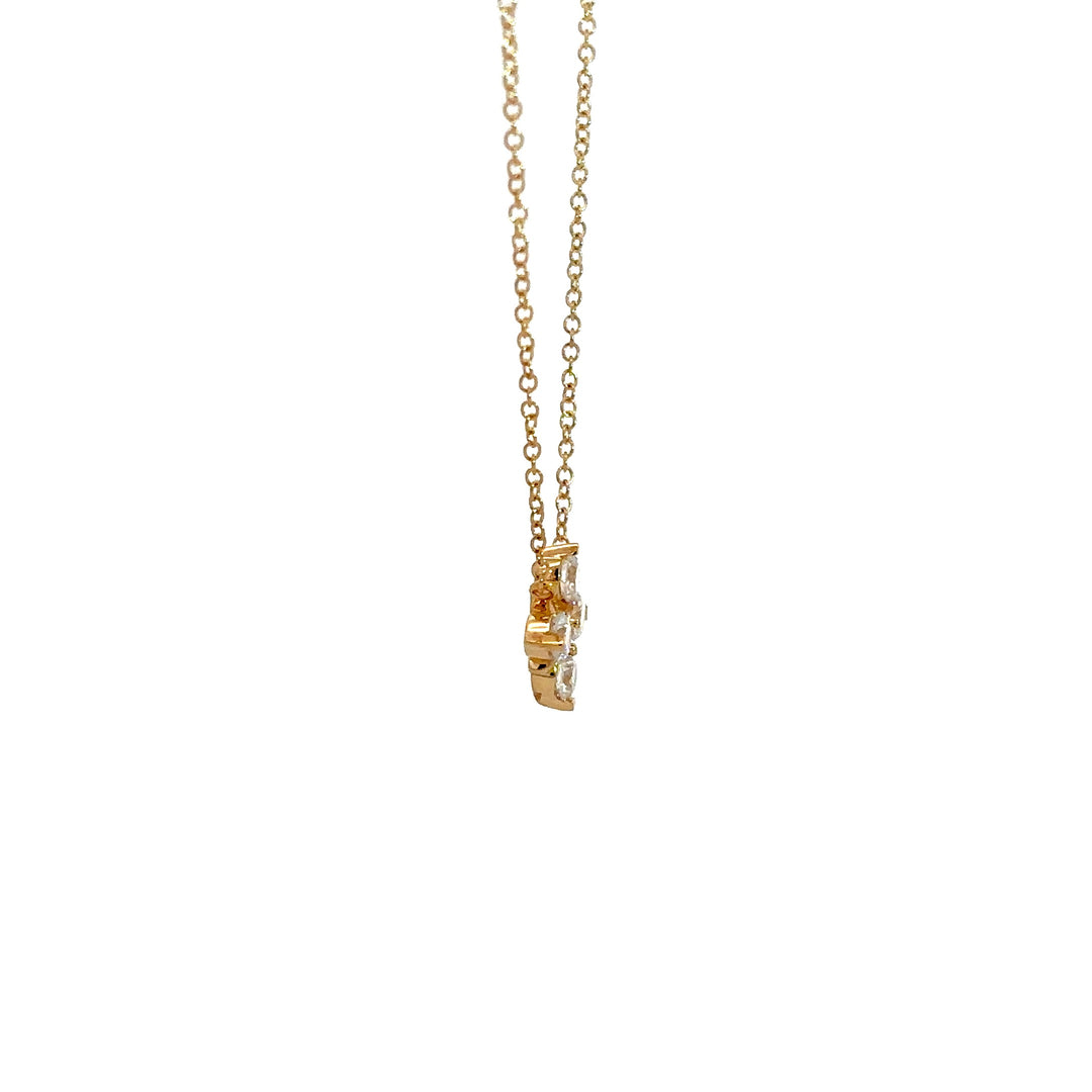 Flourishan Flower Necklace - 18k Yellow Gold #12896