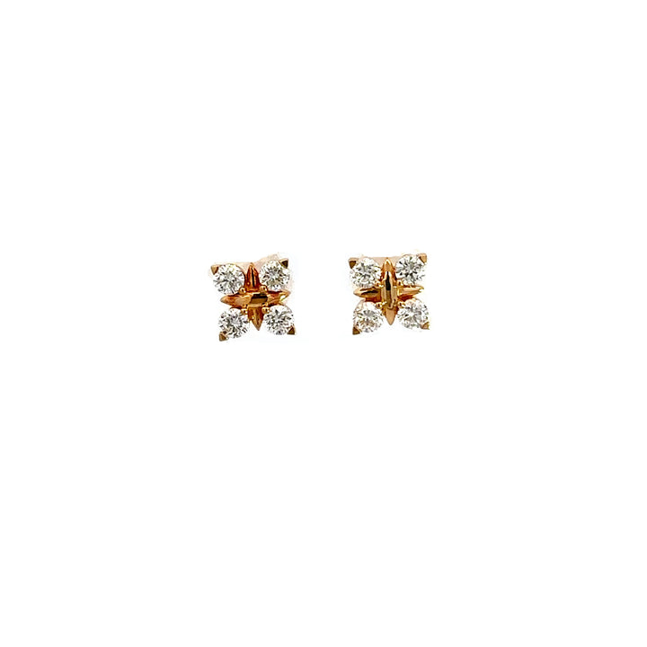 Flourishan Flower Earrings - 18k Yellow Gold #12897