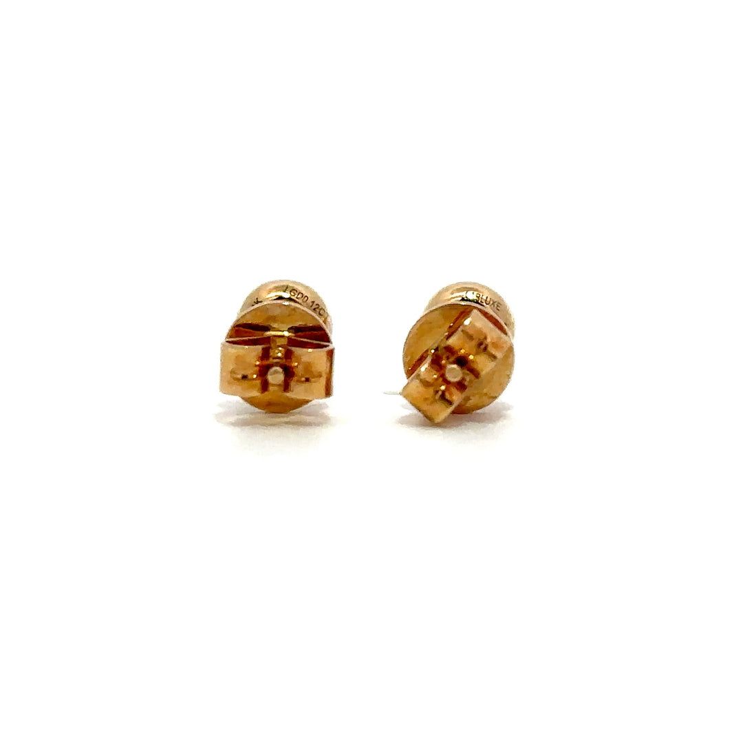Flourishan Bezel Stud Earrings   - 14k Yellow Gold #12899
