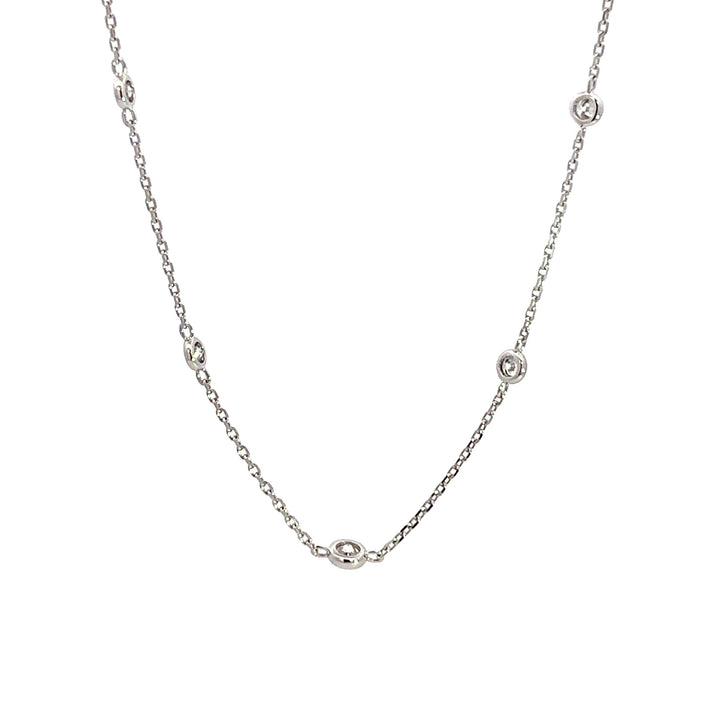 Flourishan Station Necklace - 18k White Gold #12900