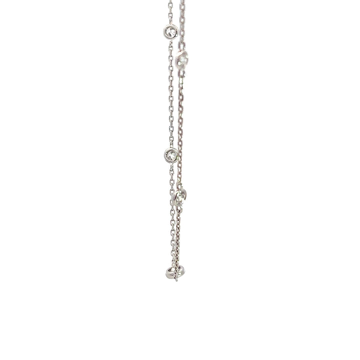 Flourishan Station Necklace - 18k White Gold #12900