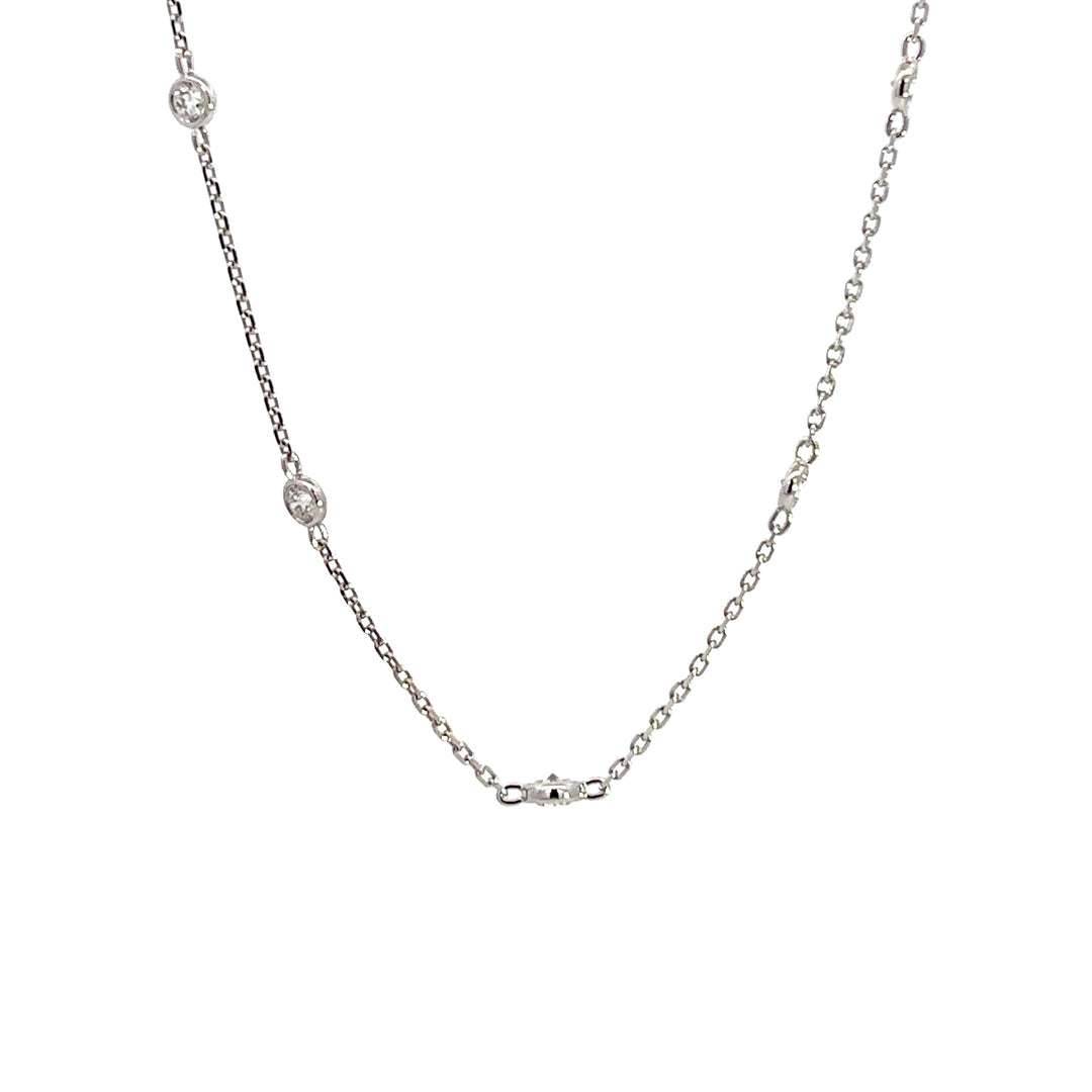Flourishan Station Necklace - 18k White Gold #12900
