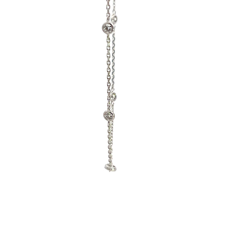 Flourishan Station Necklace - 18k White Gold #12900