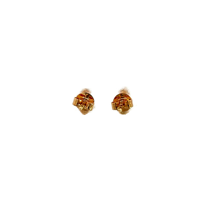 Flourishan Two Stone Stud Earrings (Round) - 18k Yellow Gold #12905