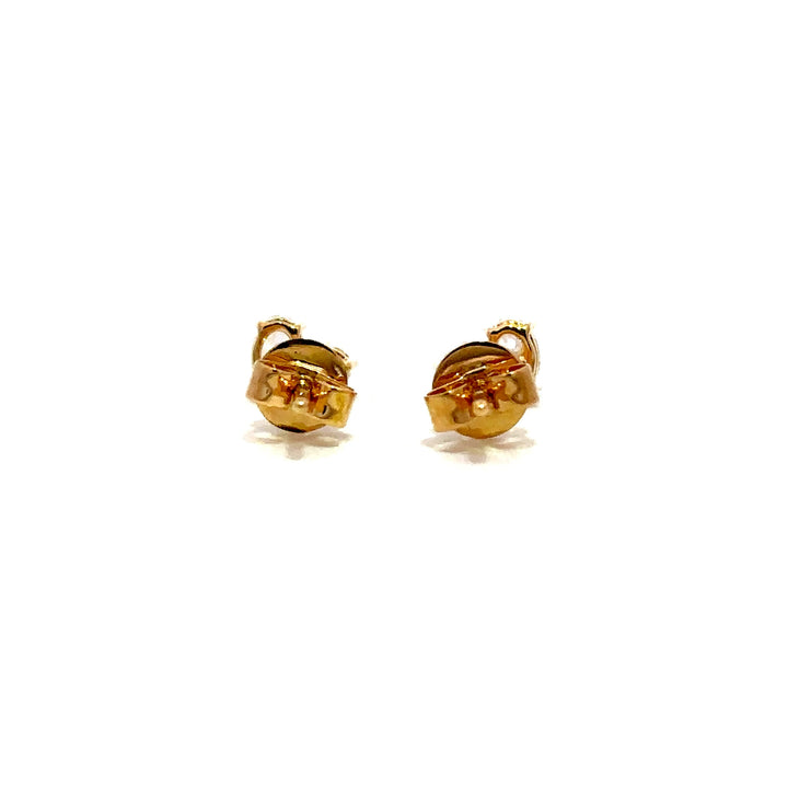 Flourishan Two Stone Stud Earrings (Oval & Round) - 18k Yellow Gold #12910