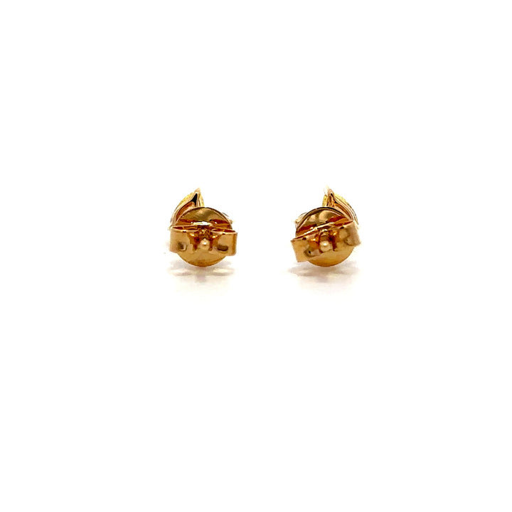 Flourishan Two Stone Stud Earrings (Pear & Round) - 18k Yellow Gold #12916