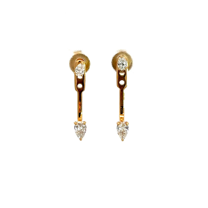 Flourishan Peek a Boo Earrings (Pear) - 18k Yellow Gold #12923