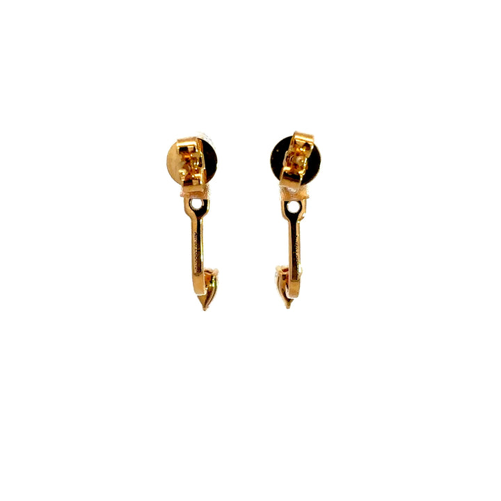 Flourishan Peek a Boo Earrings (Pear) - 18k Yellow Gold #12923