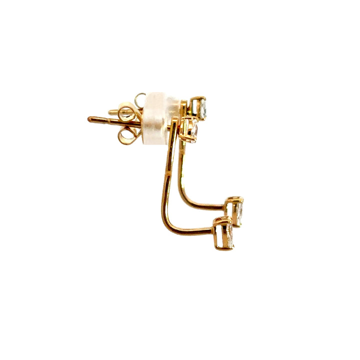 Flourishan Peek a Boo Earrings (Pear) - 18k Yellow Gold #12923