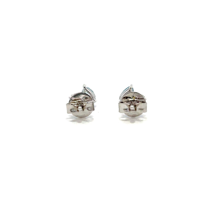Flourishan Two Stone Stud Earrings (Pear & Round) - 18k White Gold #12931