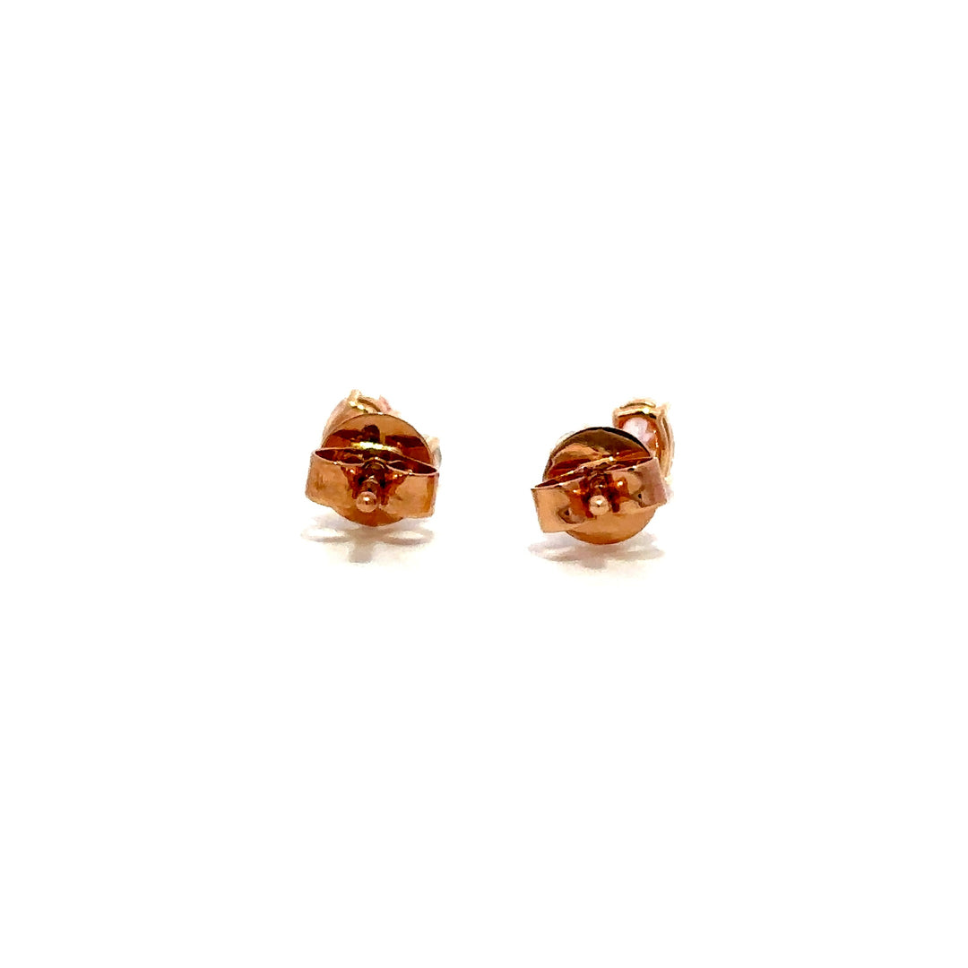 Flourishan Two Stone Stud Earrings (Oval & Round) - 18k Rose Gold #12935