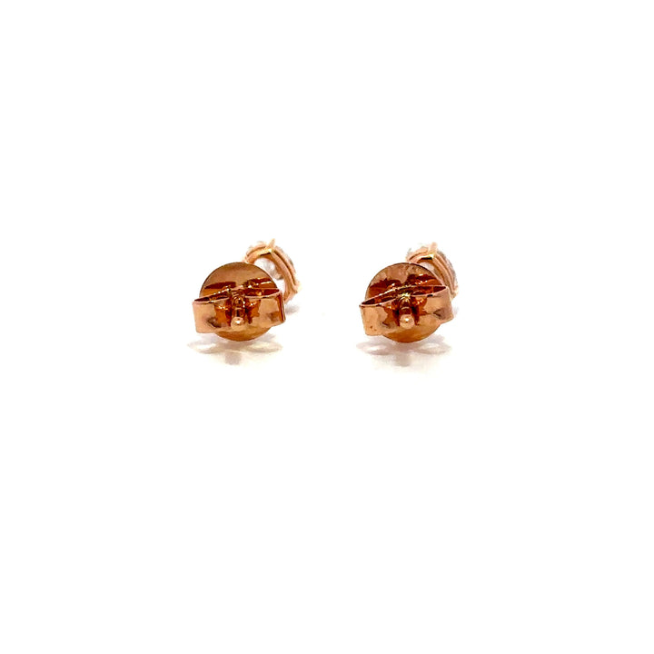 Flourishan Two Stone Stud Earrings (Oval & Round) - 18k Rose Gold #12936
