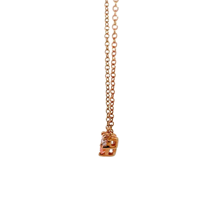 Flourishan Two Stone Necklace (Pear & Round) - 18k Rose Gold #12939