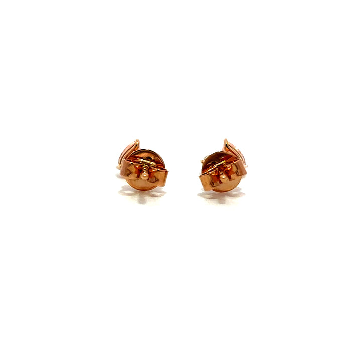 Flourishan Two Stone Stud Earrings (Pear & Round) - 18k Rose Gold #12940
