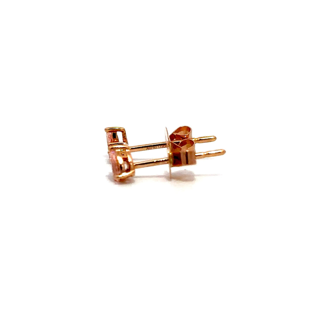 Flourishan Two Stone Stud Earrings (Pear & Round) - 18k Rose Gold #12940