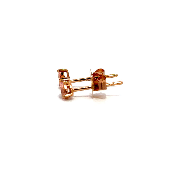 Flourishan Two Stone Stud Earrings (Pear & Round) - 18k Rose Gold #12940