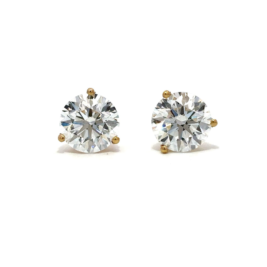 Solitaire Earrings (Martini-Set) - 14k Gold