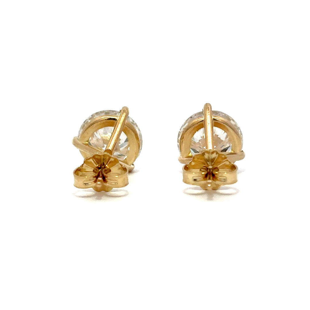 Solitaire Earrings (Martini-Set) - 14k Gold