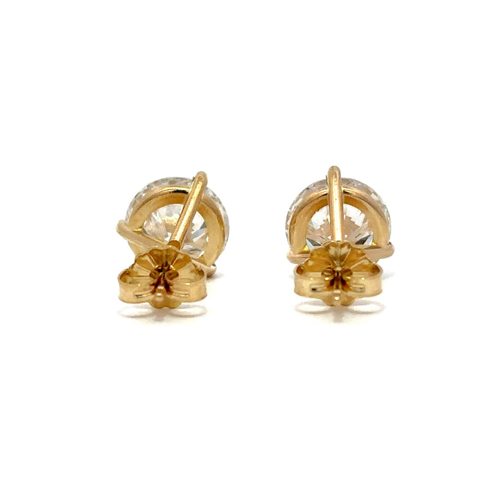 Solitaire Earrings (Martini-Set) - 14k Gold