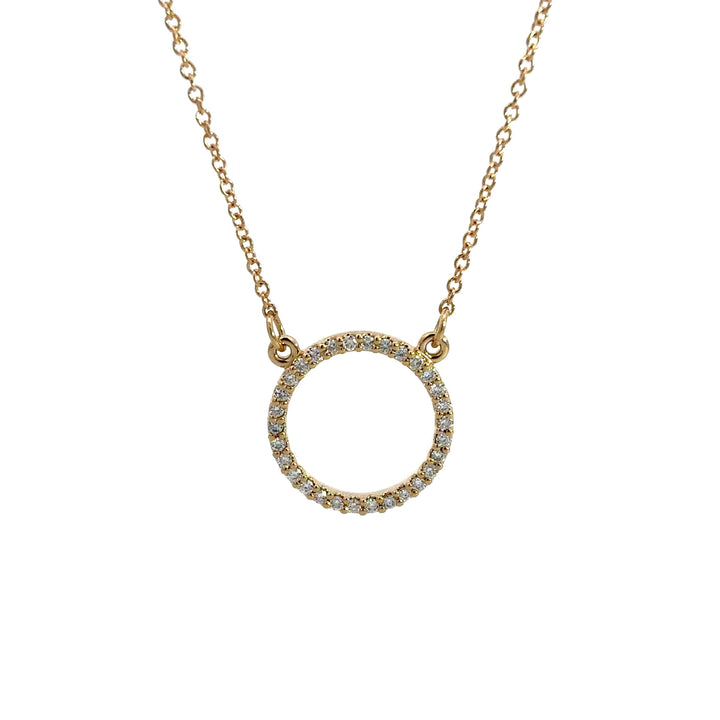 Circle Diamond Necklace - 14k Yellow Gold 0.13tw #12958