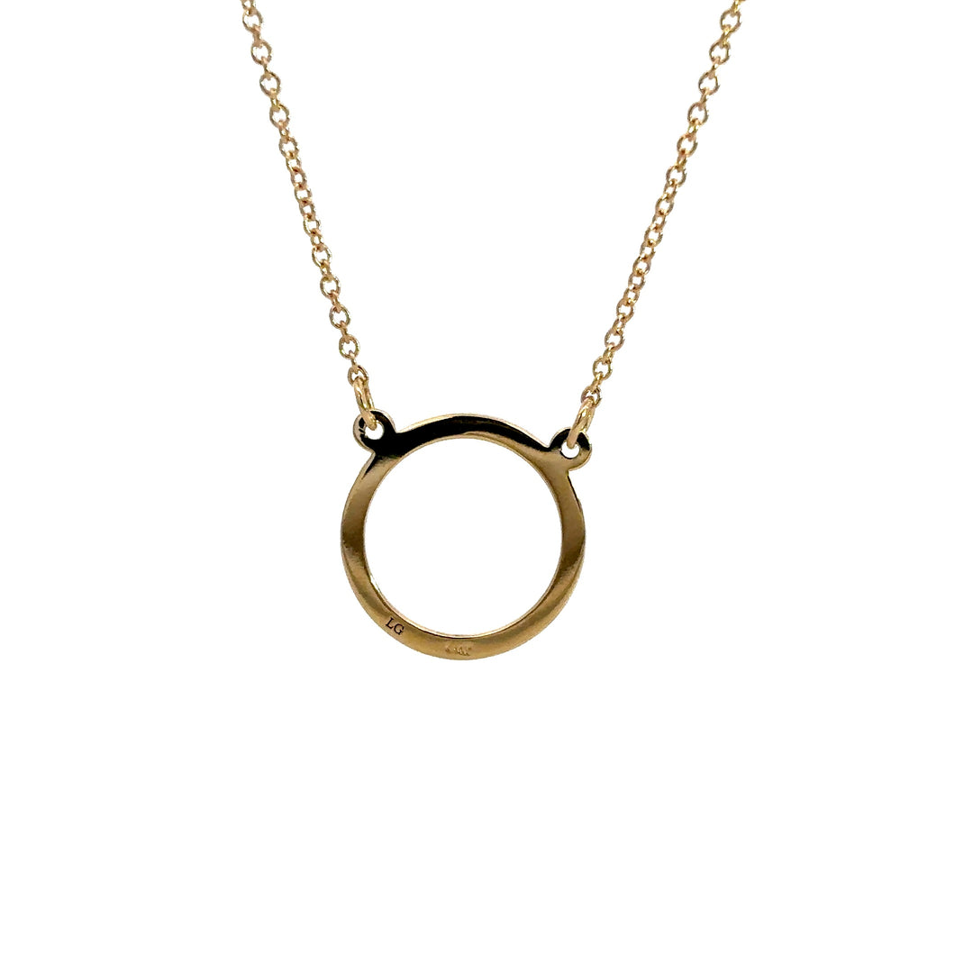 Circle Diamond Necklace - 14k Yellow Gold 0.13tw #12958